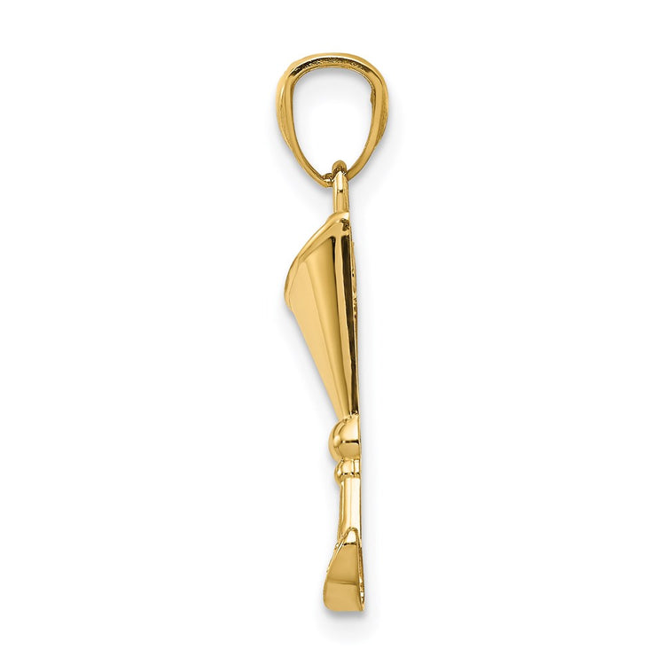 14k Martini Glass with Green CZ Olive Pendant