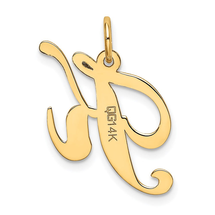 14K Medium Fancy Script Letter K Initial Charm