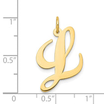 14k Large Fancy Script Letter L Initial Charm