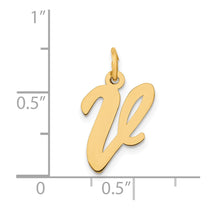 14k Medium Script Letter V Initial Charm