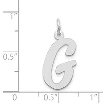 14k White Gold Large Script Letter G Initial Charm