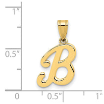 14KY Script Letter B Initial Pendant