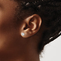 14K 6mm Clear Crystal Round Ball Post Earrings